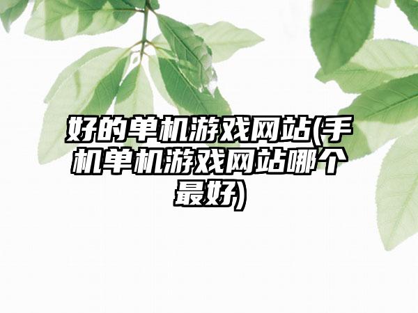 好的单机游戏网站(手机单机游戏网站哪个最好)