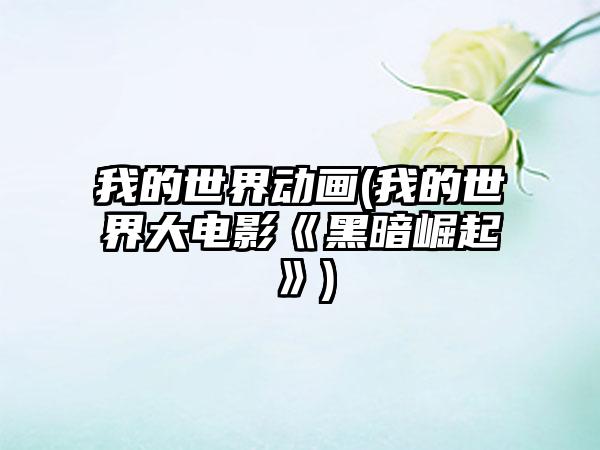 我的世界动画(我的世界大电影《黑暗崛起》)