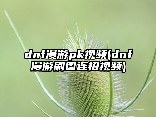 dnf漫游pk视频(dnf漫游刷图连招视频)