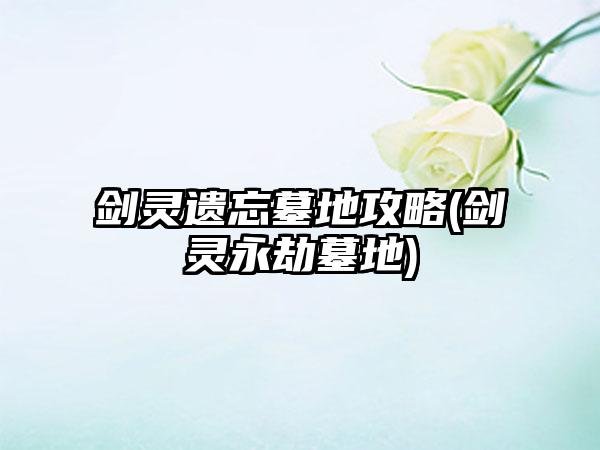 剑灵遗忘墓地攻略(剑灵永劫墓地)