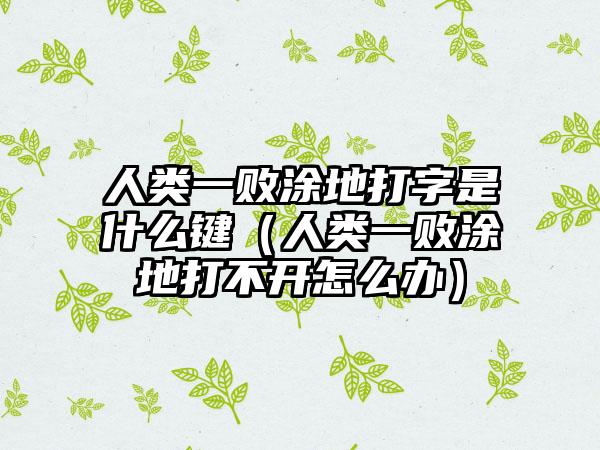 人类一败涂地打字是什么键（人类一败涂地打不开怎么办）