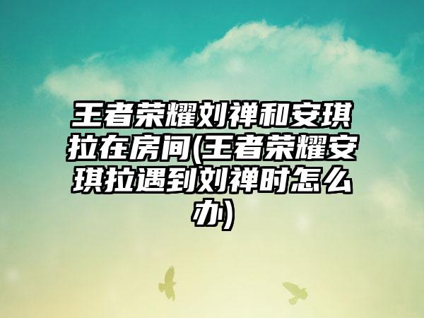 王者荣耀刘禅和安琪拉在房间(王者荣耀安琪拉遇到刘禅时怎么办)