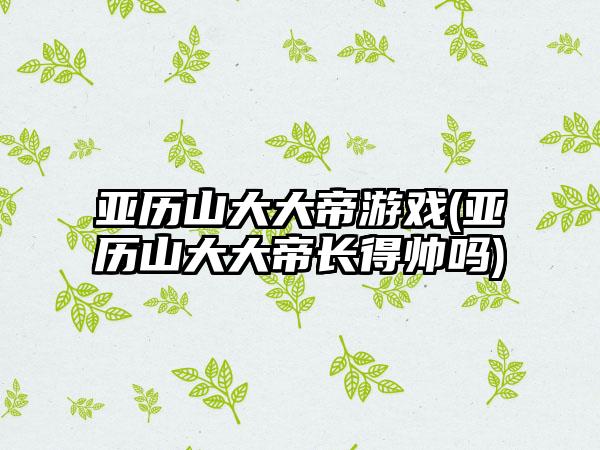 亚历山大大帝游戏(亚历山大大帝长得帅吗)