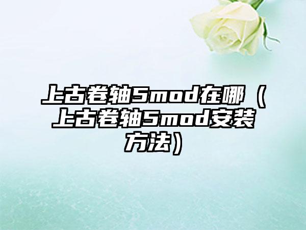 上古卷轴5mod在哪（上古卷轴5mod安装方法）