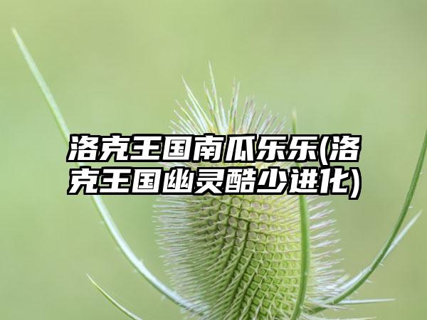 洛克王国南瓜乐乐(洛克王国幽灵酷少进化)