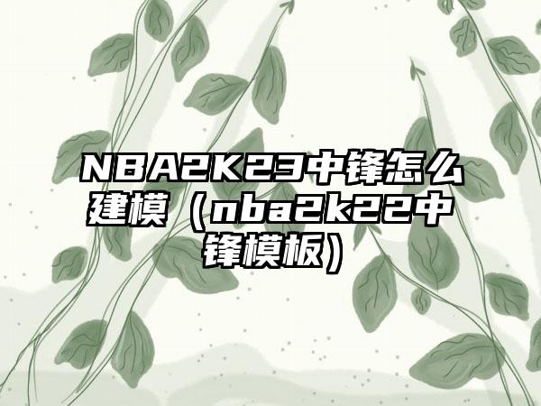 NBA2K23中锋怎么建模（nba2k22中锋模板）