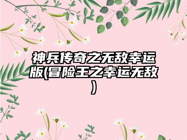 神兵传奇之无敌幸运版(冒险王之幸运无敌)