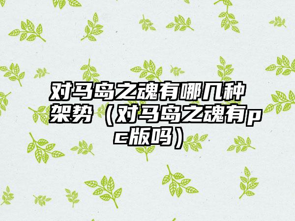 对马岛之魂有哪几种架势（对马岛之魂有pc版吗）