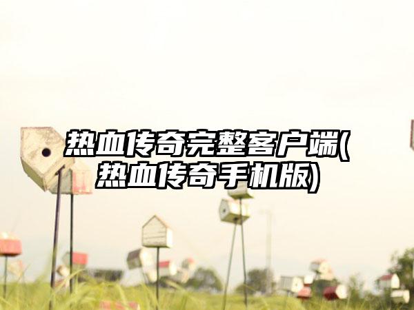 热血传奇完整客户端(热血传奇手机版)