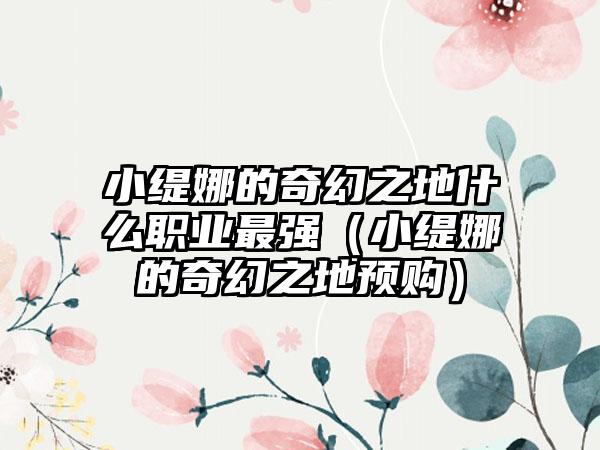 小缇娜的奇幻之地什么职业最强（小缇娜的奇幻之地预购）