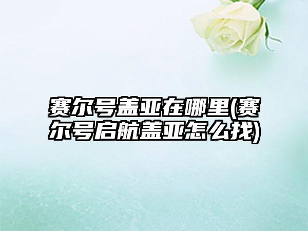 赛尔号盖亚在哪里(赛尔号启航盖亚怎么找)