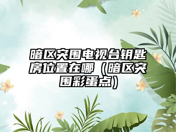 暗区突围电视台钥匙房位置在哪（暗区突围彩蛋点）