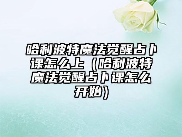 哈利波特魔法觉醒占卜课怎么上（哈利波特魔法觉醒占卜课怎么开始）