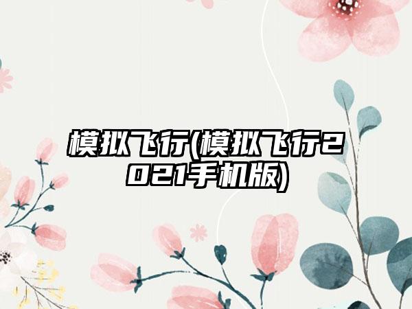 模拟飞行(模拟飞行2021手机版)
