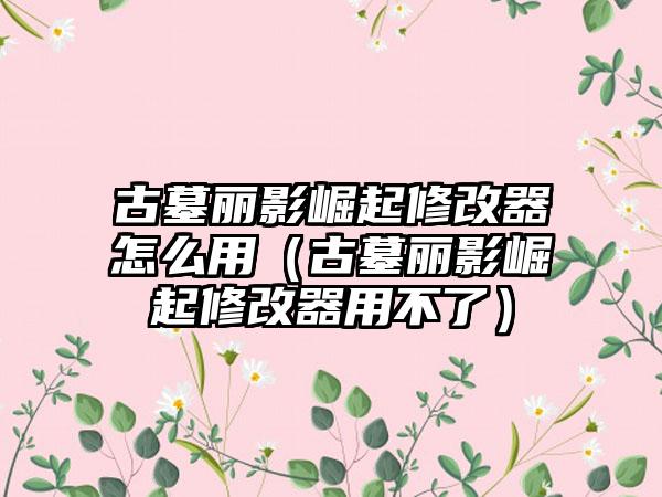 古墓丽影崛起修改器怎么用（古墓丽影崛起修改器用不了）