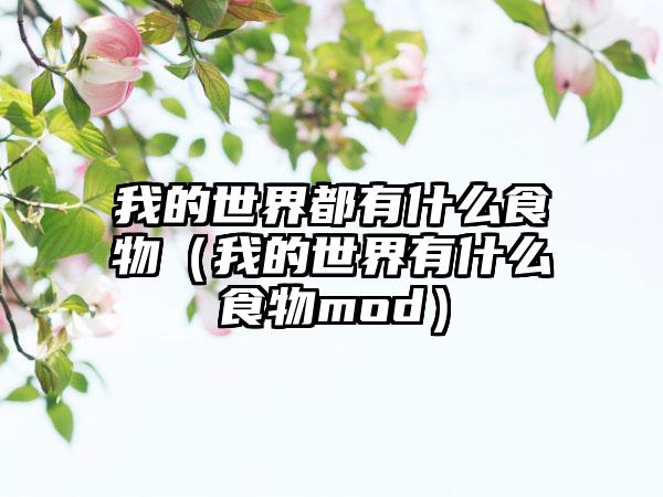 我的世界都有什么食物（我的世界有什么食物mod）