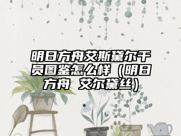 明日方舟艾斯黛尔干员图鉴怎么样（明日方舟 艾尔黛丝）