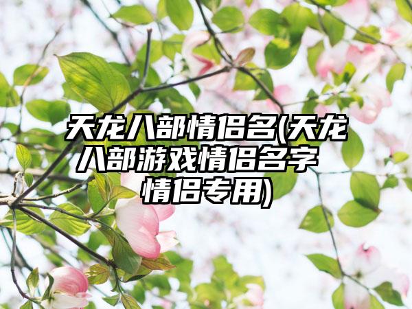 天龙八部情侣名(天龙八部游戏情侣名字 情侣专用)