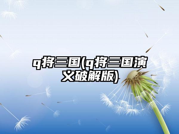 q将三国(q将三国演义破解版)