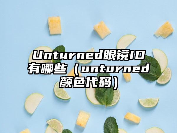 Unturned眼镜ID有哪些（unturned颜色代码）