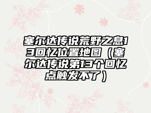 塞尔达传说荒野之息13回忆位置地图（塞尔达传说第13个回忆点触发不了）