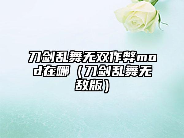 刀剑乱舞无双作弊mod在哪（刀剑乱舞无敌版）