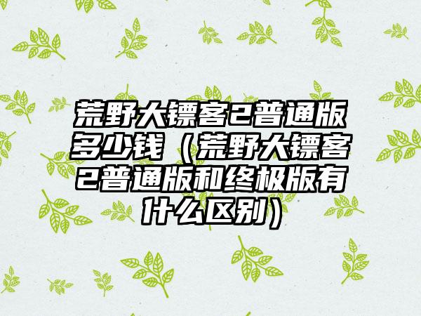 荒野大镖客2普通版多少钱（荒野大镖客2普通版和终极版有什么区别）