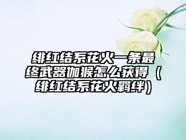 绯红结系花火一条最终武器伽猴怎么获得（绯红结系花火羁绊）