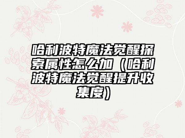 哈利波特魔法觉醒探索属性怎么加（哈利波特魔法觉醒提升收集度）