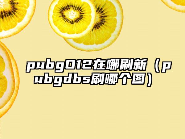 pubgO12在哪刷新（pubgdbs刷哪个图）