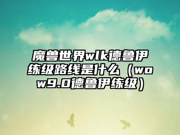魔兽世界wlk德鲁伊练级路线是什么（wow9.0德鲁伊练级）