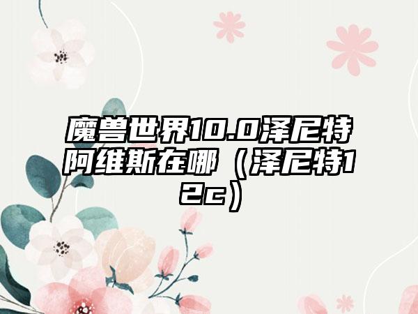 魔兽世界10.0泽尼特阿维斯在哪（泽尼特12c）