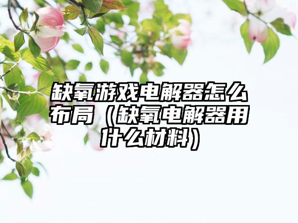 缺氧游戏电解器怎么布局（缺氧电解器用什么材料）