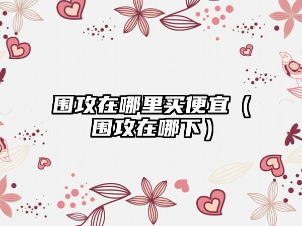 围攻在哪里买便宜（围攻在哪下）