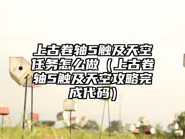 上古卷轴5触及天空任务怎么做（上古卷轴5触及天空攻略完成代码）