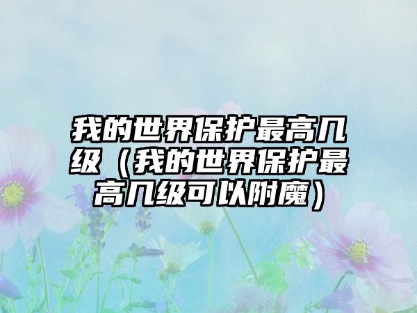 我的世界保护最高几级（我的世界保护最高几级可以附魔）