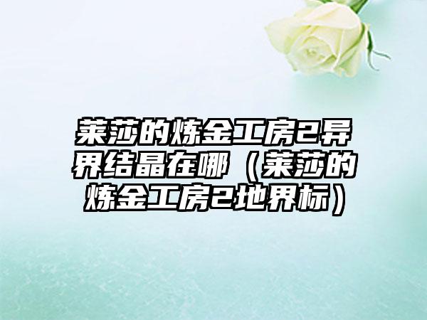 莱莎的炼金工房2异界结晶在哪（莱莎的炼金工房2地界标）