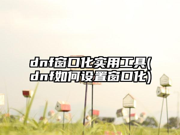 dnf窗口化实用工具(dnf如何设置窗口化)