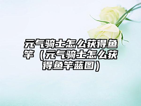 元气骑士怎么获得鱼竿（元气骑士怎么获得鱼竿蓝图）