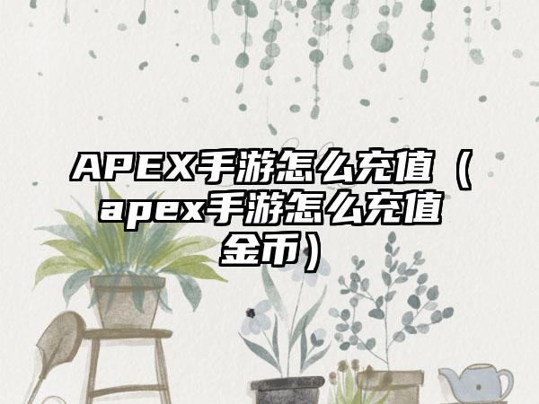 APEX手游怎么充值（apex手游怎么充值金币）