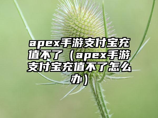 apex手游支付宝充值不了（apex手游支付宝充值不了怎么办）