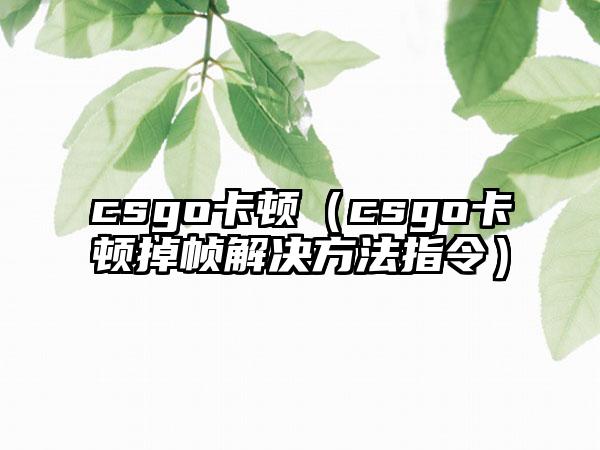csgo卡顿（csgo卡顿掉帧解决方法指令）