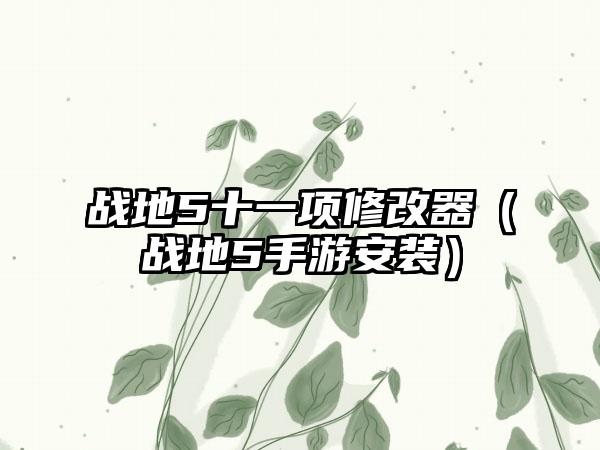 战地5十一项修改器（战地5手游安装）