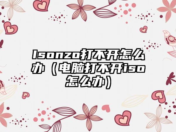 Isonzo打不开怎么办（电脑打不开iso怎么办）