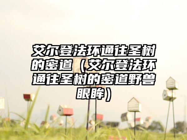 艾尔登法环通往圣树的密道（艾尔登法环通往圣树的密道野兽眼眸）