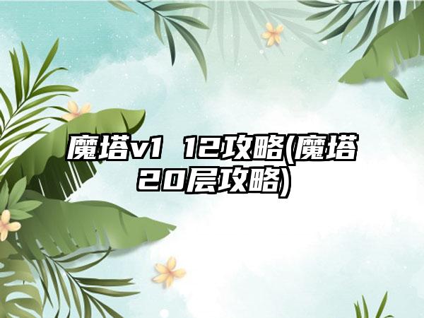 魔塔v1 12攻略(魔塔20层攻略)