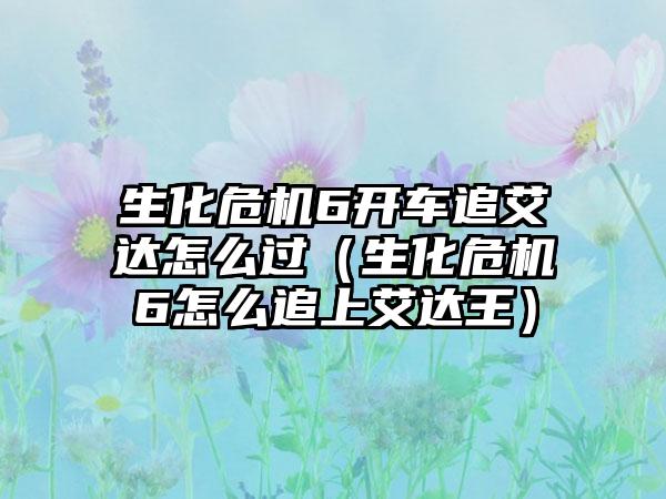 生化危机6开车追艾达怎么过（生化危机6怎么追上艾达王）