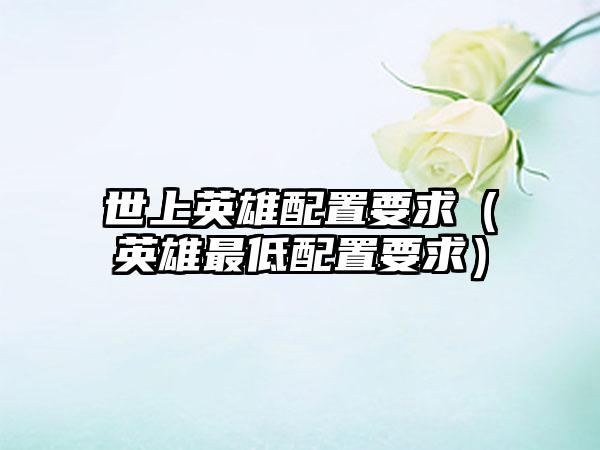 世上英雄配置要求（英雄最低配置要求）