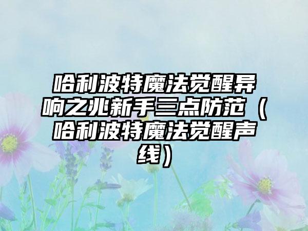 哈利波特魔法觉醒异响之兆新手三点防范（哈利波特魔法觉醒声线）