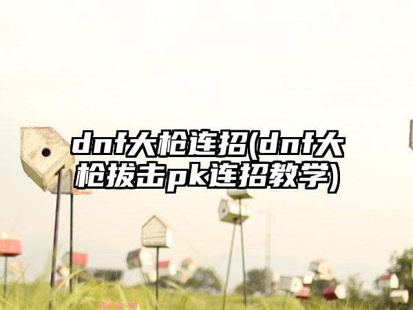 dnf大枪连招(dnf大枪拔击pk连招教学)